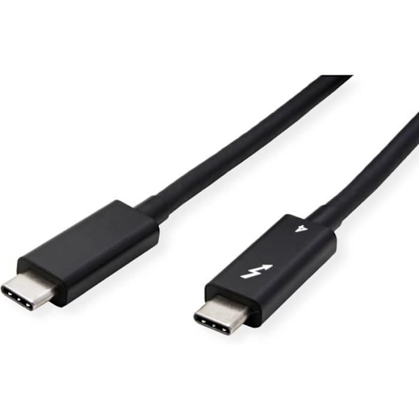 Thunderbolt 4-kablar, C-C, St/St, 40 Gbit/s, 100 W, Aktiv, Svart, 2 m - ROLINE