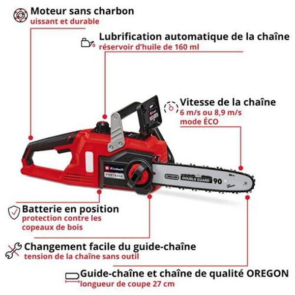 Einhell Trägersåg utan sladd FORTEXXA 18/30 Solo - Power X-Change (18V, svärd 30 cm) Levereras utan batteri eller laddare