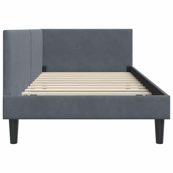 vidaXL Hörnsängram Mörkgrå 100 cm x 200 cm Sammet 42016237