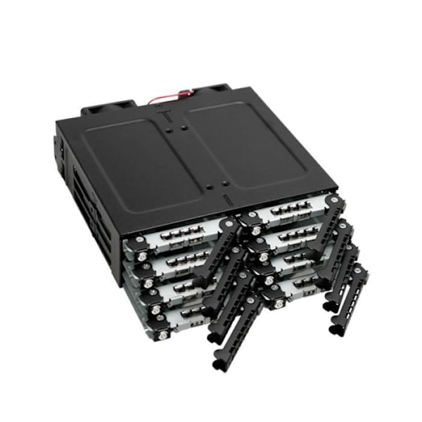 ICY DOCK ToughArmor MB998SK-B metallbakplan för 8 Bay 2,5" SATA HDD & SSD med nyckellås för 5,25" Bay