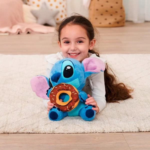 Simba - Lilo & Stitch - Plush Stitch med Donut 25 cm blå