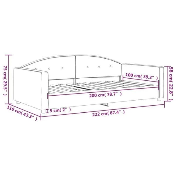 vidaXL Soffläge blå 100x200 cm sammet 354142