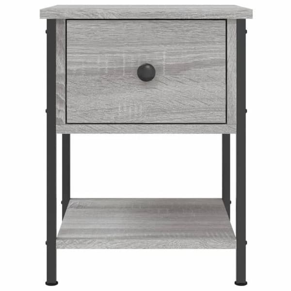 vidaXL Sängbord sonoma grå 34x35,5x45 cm träkomposit 825859