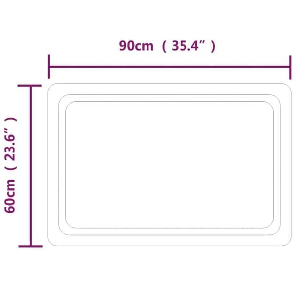 vidaXL LED Badrumsspegel 90x60 cm