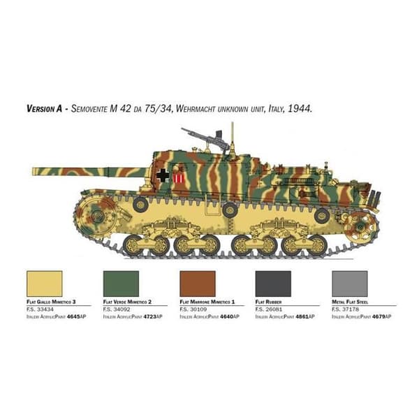Semovente M42 med 75/34 Grönt och brunt