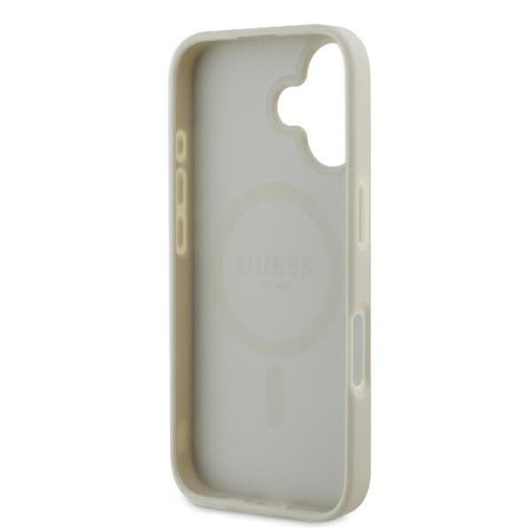 Coque för iPhone 16 - Guess Peony Script MagSafe (GUHMP16SPGPYSH) - Vit