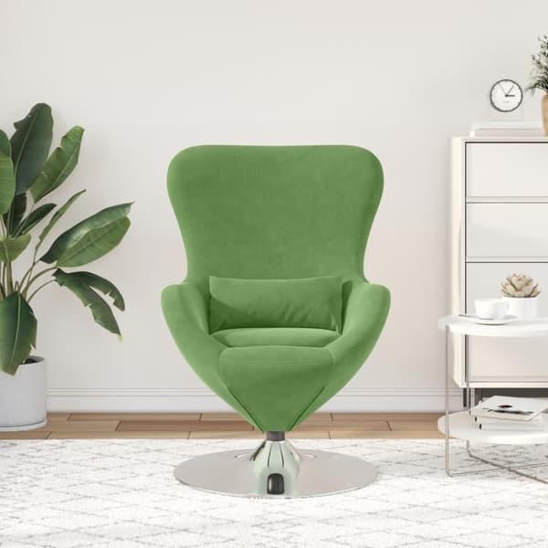 Fåtölj - Ägg - Sammet - Ljusgrön - 1 plats - Nutida design Ljusgrön