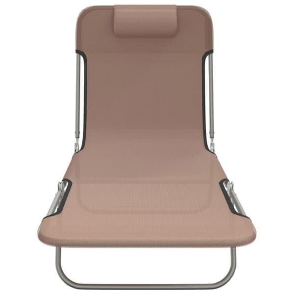 vidaXL Set om 2 Fällstolar, Solsäng, Terrasssoffa, Uteplats Sittplats, Brun 360184