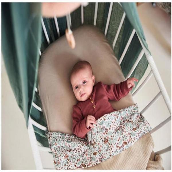 Lakan i jersey för babysäng - JOLLEIN - Nougat - 100% bomull - 60x120 cm - Babysäng Nougat