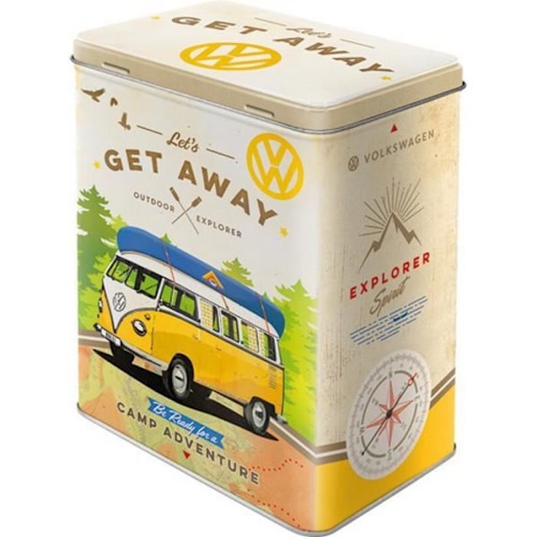 Rektangulär metalllåda VW Volkswagen T1 Bulli med en dagsida och en nattsida