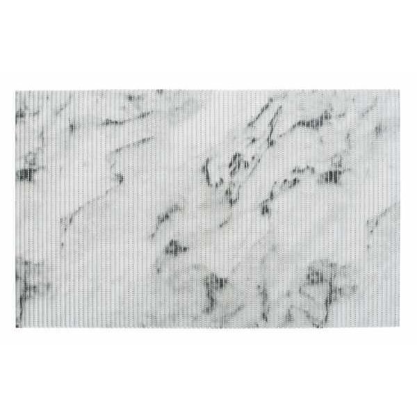 WENKO Marmor skumbadmatta, halkfri badrumsmatta i marmoreffekt, Plast, 50x80 cm, Grå