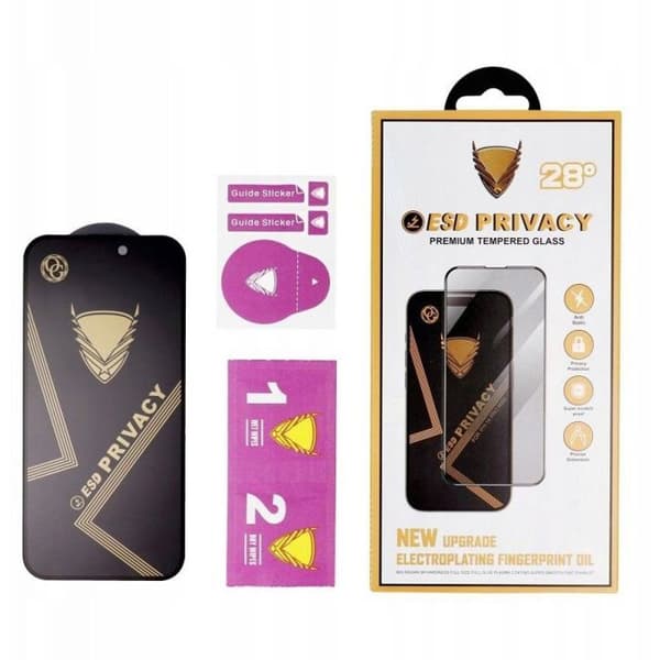 Och premium 6D integritetsskydd för iPhone 17 Pro Max, svart
