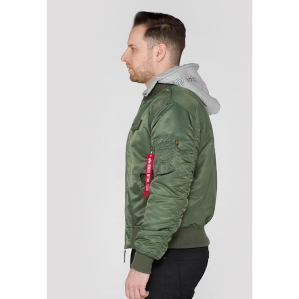 Jacka - Alpha Industries - MA-1 D-Tec - Kaki - Långa ärmar - Huva Grön khaki XL