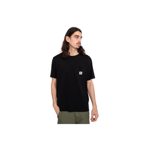 Herr T-shirt Element BASIC POCKET LABEL SS ELYKT00116-FBK - Svart - Bomull - Korta ärmar Svart M