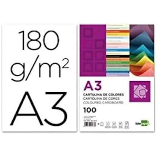 Papper Kartong A3 - LIDERPAPEL - 929702 - 180g/m2 - Paket med 100 - Färg Grå Grå
