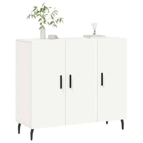 vidaXL Skänk Vit 90x34x80 cm Konstruerat trä 828124