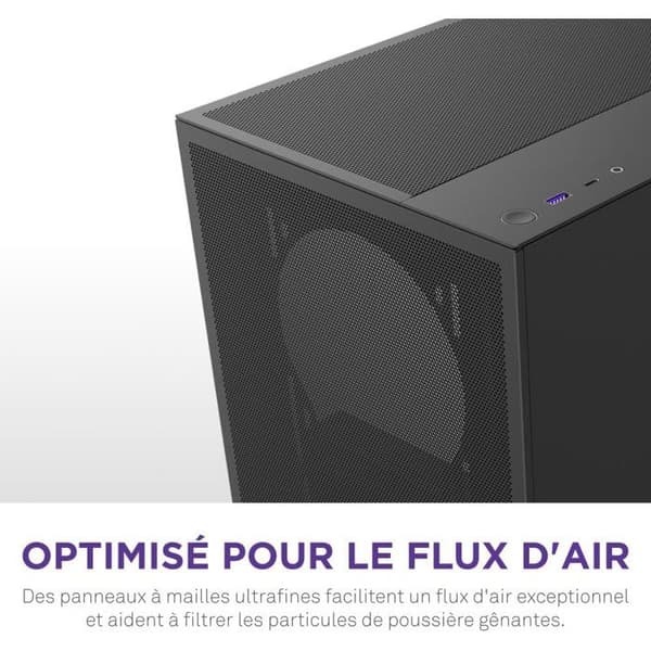 Mellanstorleks kompakt ATX-chassi - NZXT - CC-H52FB-01 - H5 Flow - Svart