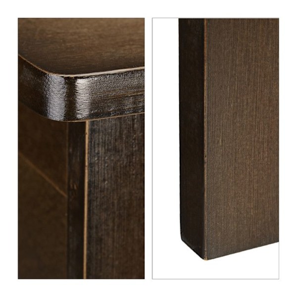 Relaxdays Fristående badrumsskåp LAMELL i mörkbrunt bambu köksförvaringsmöbel HxlxB: 92 x 50 x 25,5 cm mörk brun, silverfärgad
