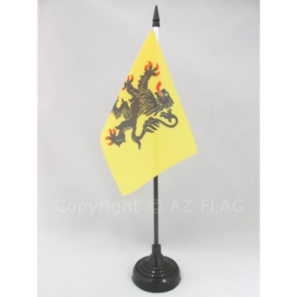 Bordsflagga - AZ FLAG - Flandern - 15x10cm - Polyester - Plastbas Flamländsk