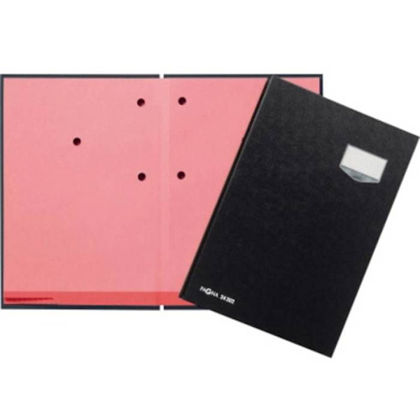 Signaturmapp - PAGNA - DE LUXE - A4 - 20 fack - Svart - Expanderbar canvas Svart