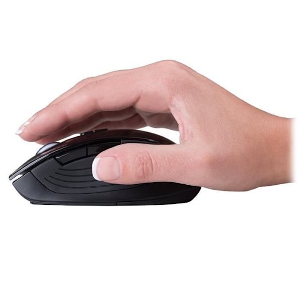HIDITEC MOU010002 Svart RF trådlös mus - Kontor - Högerhänt - 2000 dpi - 5 knappar
