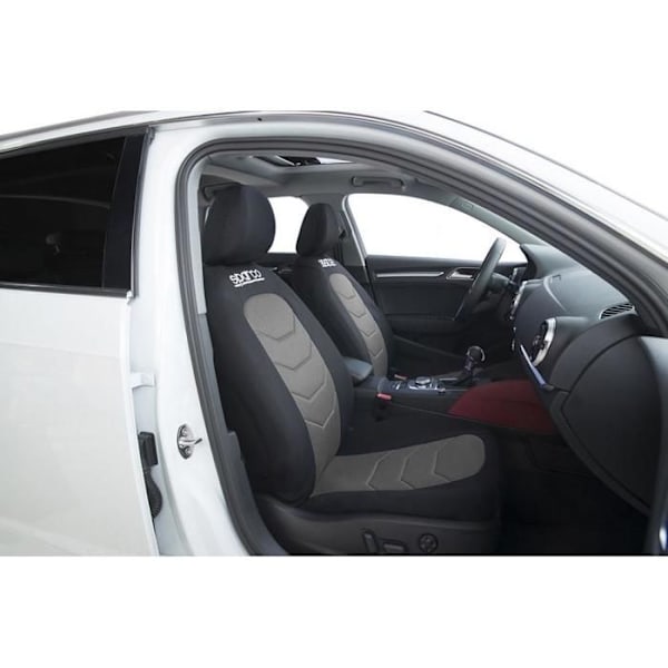 Bilstolsöverdrag - Sparco - S-line - Grå - Universal - Airbag-kompatibel Svart grå