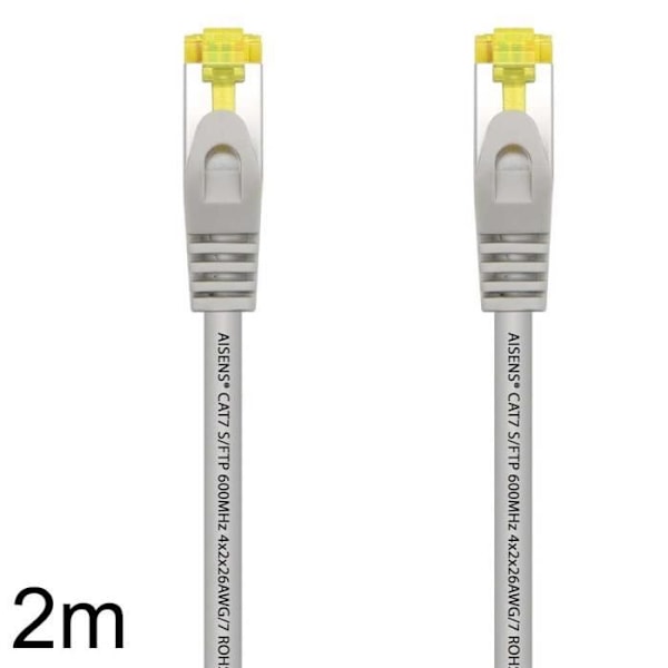 OCIODUAL Aisens RJ45 Ethernet-kabel 2m Kat.7 600Mhz LSZH SFTP PIMF LAN Lokal nätverksladd Grå för PC Laptop PS5 A146-0335
