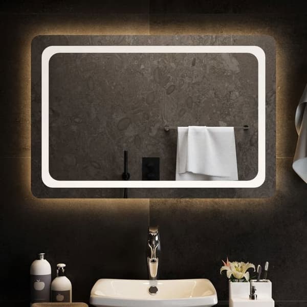 vidaXL LED Badrumsspegel 90x60 cm