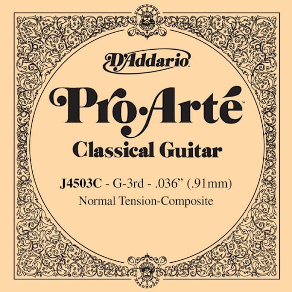 D'Addario Kompositsnöre för klassisk gitarr D'Addario Pro-Arte J4503C, Normal, tredje snör.