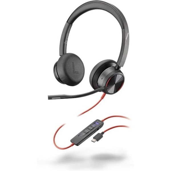 Poly Blackwire 8225-M stereoheadset med aktiv brusreducering och flexibel mikrofonbom Microsoft-version