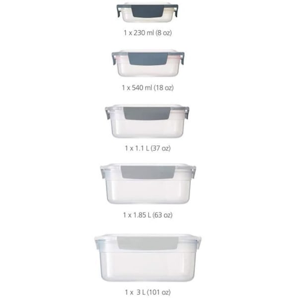 Joseph Joseph Nest Lock färskmatsbrickor PP transparent 5 st