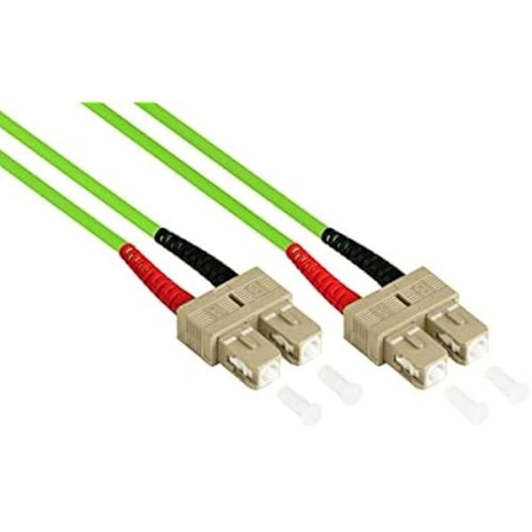 Anslutningskabel - GODA ANSLUTNINGAR - SC till SC - 5 m - OM5 - Multimode - Citrongrön