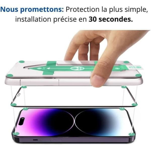 Härdat Glas - Deppa - iPhone 14 Pro Max 6.7' - Full Täckning - Stötresistent - Enkel Installation