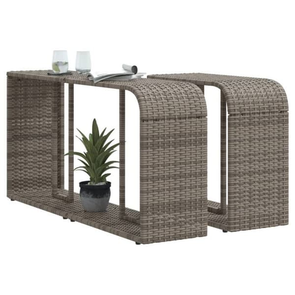 Förvaringshyllor - Flätad plast - Grå - Set om 2 st - 112x27x55 cm grå