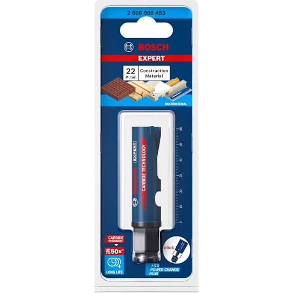 Borrkrona - Bosch - EXPERT Byggmaterial - Ø 22 mm - Lång hållbarhet - För hårda material
