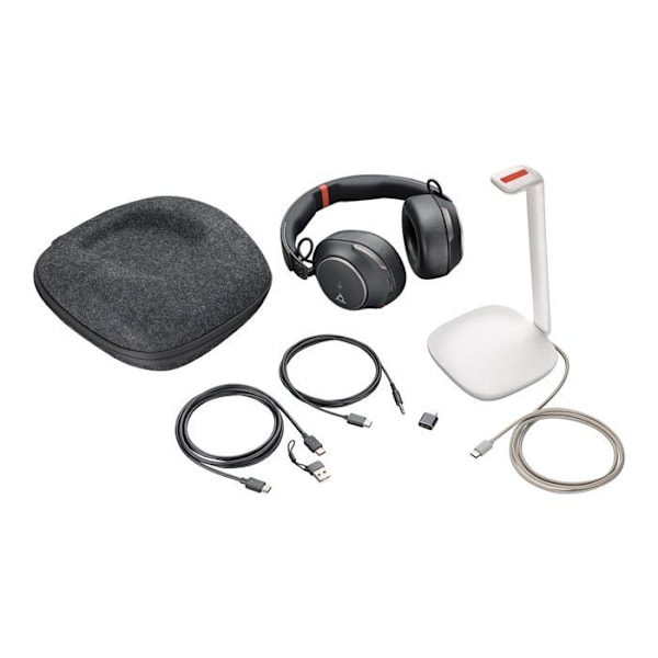 HP Poly Voyager Surround 85 UC Microsoft Teams certifierade USB-C-headset +USB-C/A-adapter + Laddningsställ