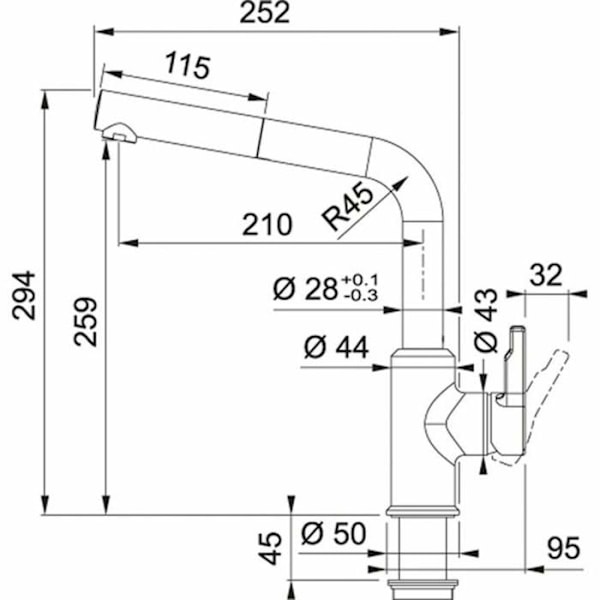 Franke kökskranar - 115.0595.088 - Urban Pull-Out Basin kran, Polarvit