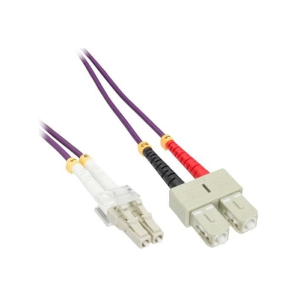 InLine Patch Cord LC Multi-Mode (M) till SC Multi-Mode (M) 0,5 m Fiberoptik 50 - 125 mikron OM4 Halogenfri...