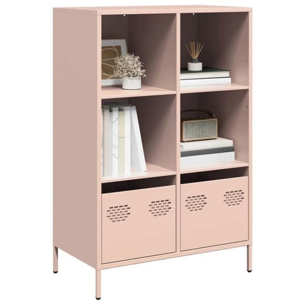 vidaXL Buffé hög rosa 68x39x103,5 cm stål 851383