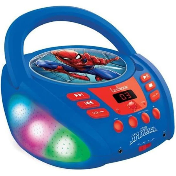 Spider-Man Bluetooth CD-spelare med ljuseffekter Blå