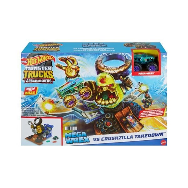 Hot Wheels-Monster Trucks Arena Smashers-Combat Mega-Wrex vs Gorzilla HPN71 Flerfärgad
