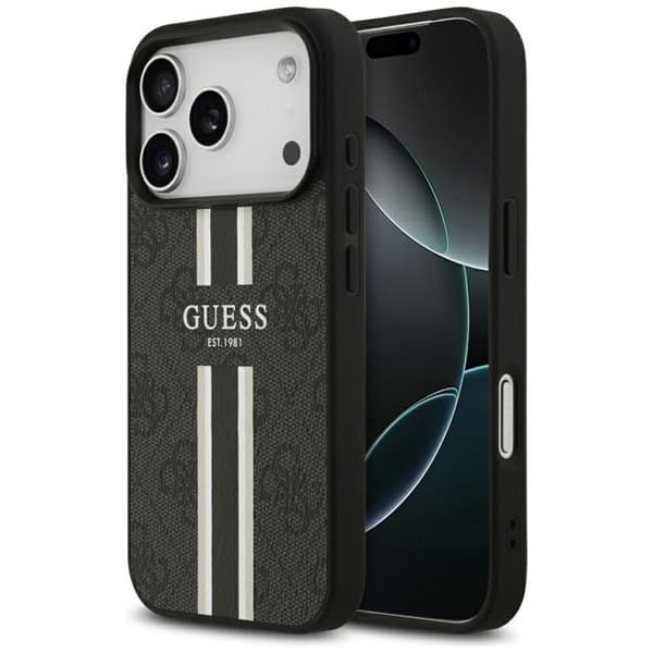 Guess Hardcase 4G Printed Stripes MagSafe för iPhone 17 Pro Max - Svart Svart
