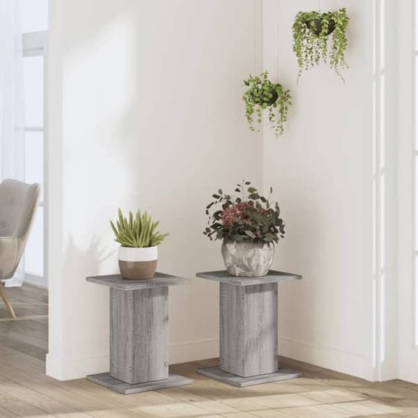 vidaXL Stöd för växter 2 st sonoma grå ingenjörsträ, blomstödd, krukstöd, support för växter 3307851