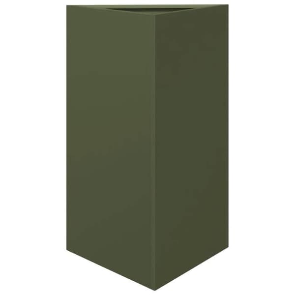 vidaXL Triangulär planteringslåda olivgrön 50x43x75 cm stål 851177