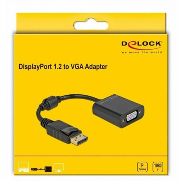 DisplayPort till VGA-adapter DELOCK 61006 Svart