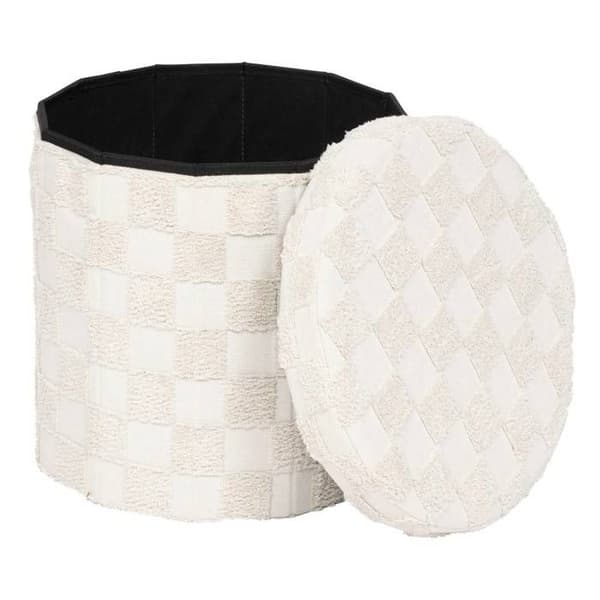 Fällbar puff "Pasti" vit D38x38cm Vit