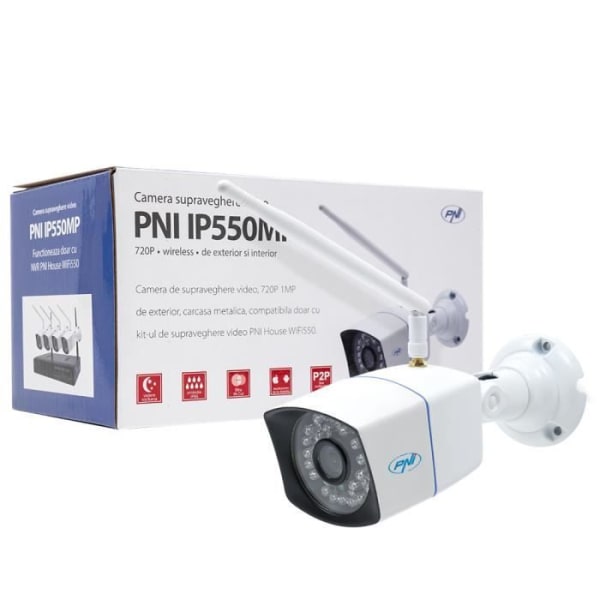 720p PNI IP550MP trådlös videoövervakningskamera med IP och extern IP för WiFi550 Kit