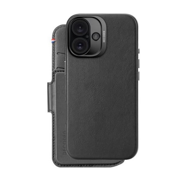 iPhone 16-fodral - Decoded - Läder - MagSafe-kompatibel - Kortfack - Svart Svart