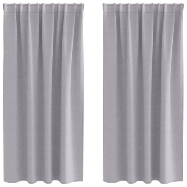 Mörkläggningsgardiner - vidaXL - Metallgrå - Polyester - 175x140 cm - 2 stycken - Blockerar ljus