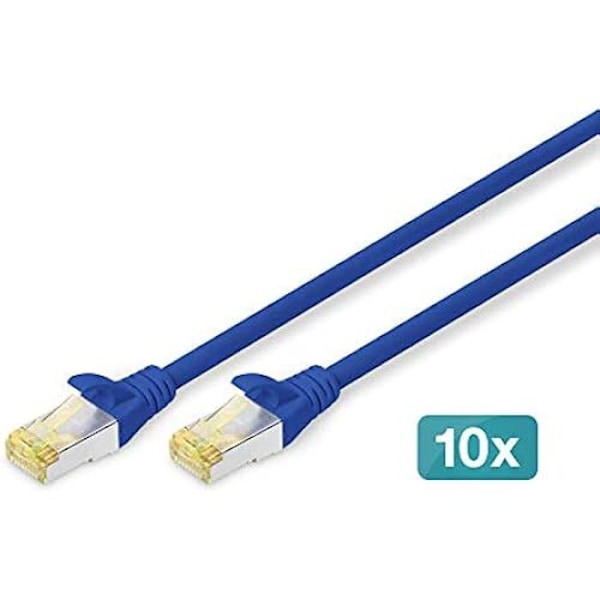 Cat 6A LAN-kabel - DIGITUS - 5m - RJ45 - S/FTP-skärmad - Cat-6 & Cat-7-kompatibel - Blå